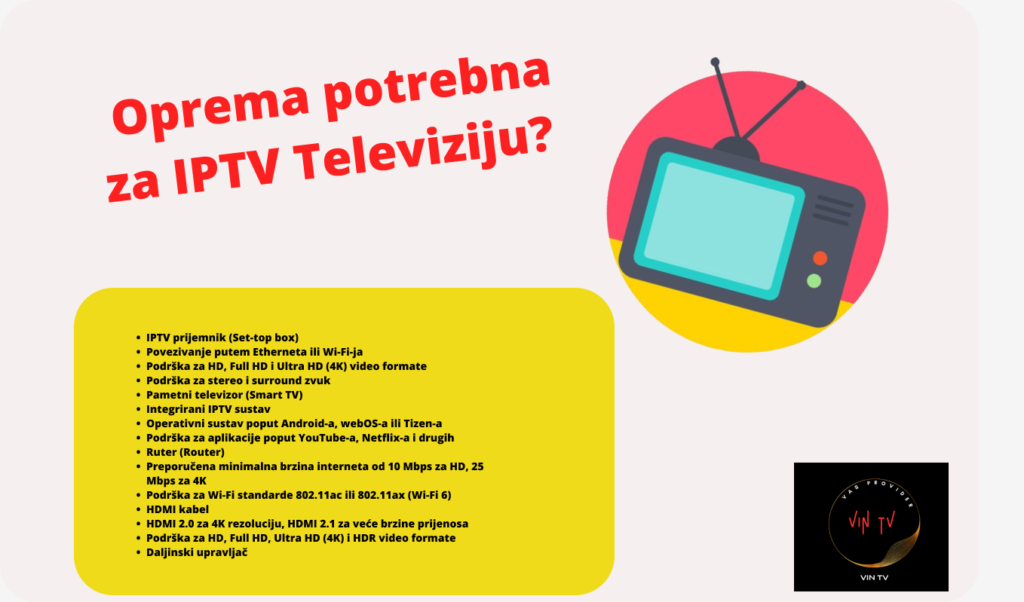 Koja vam je oprema potrebna za IPTV Televiziju?